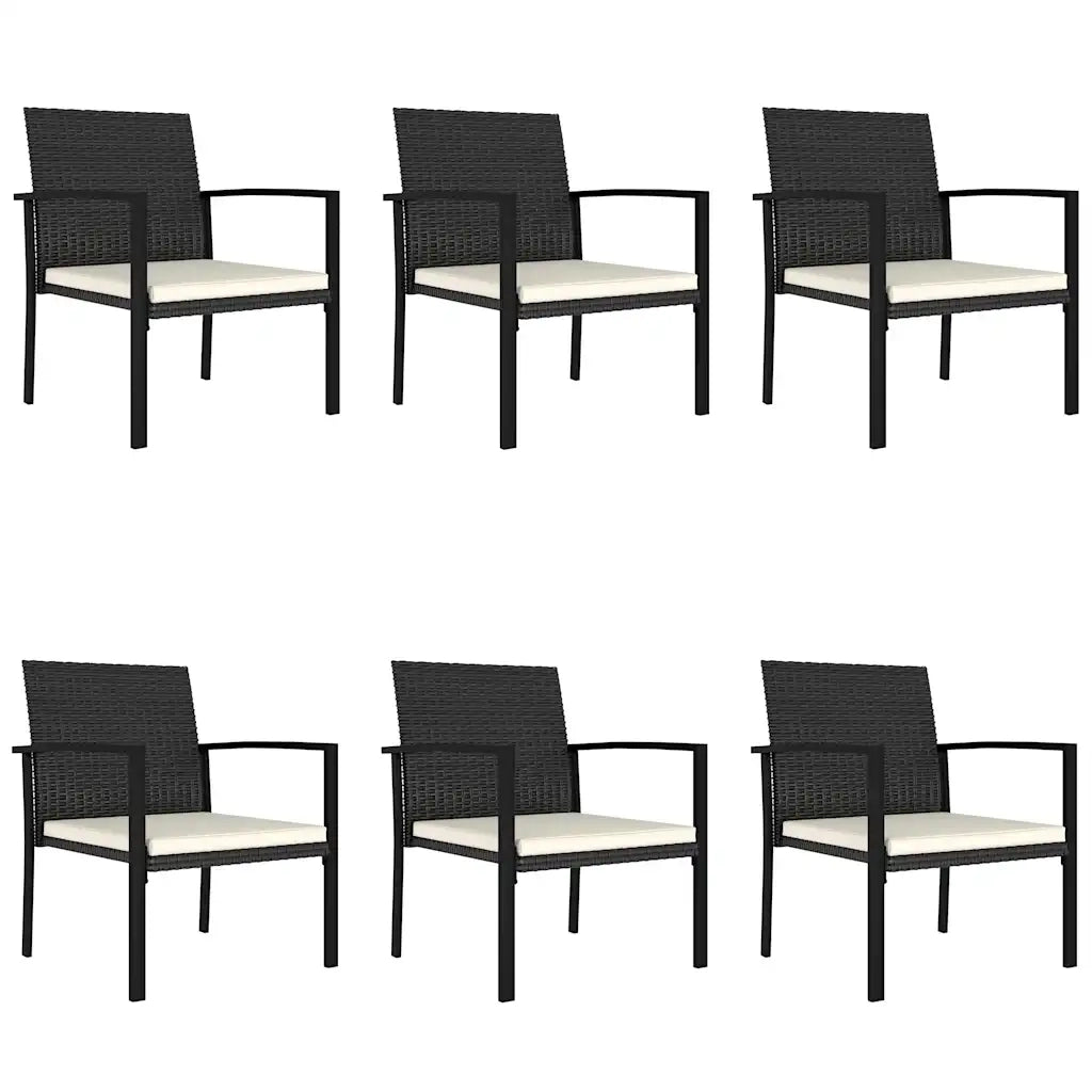 Set da Pranzo da Giardino 7 pz in Polyrattan Nero 3065709