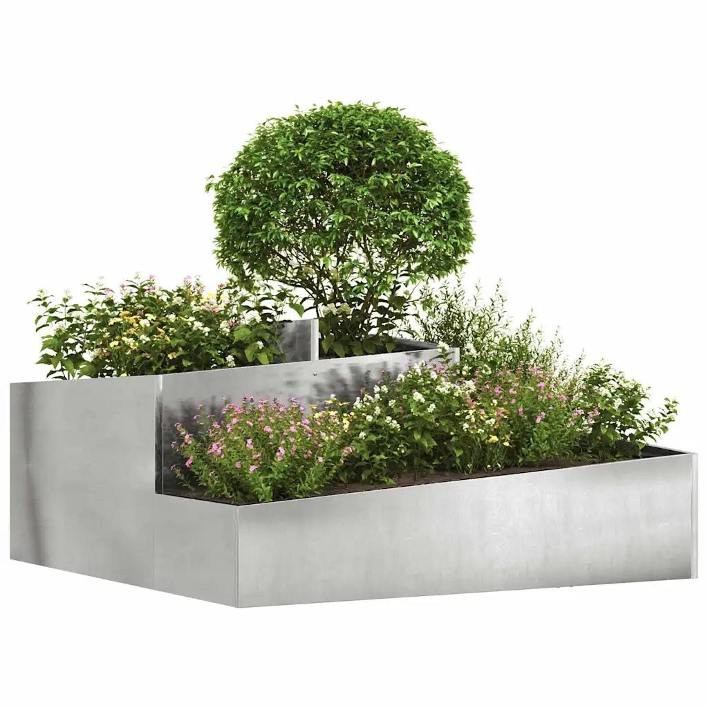 Vaso da giardino Argento 100 x 100 x 50 cm Acciaio inossidabile