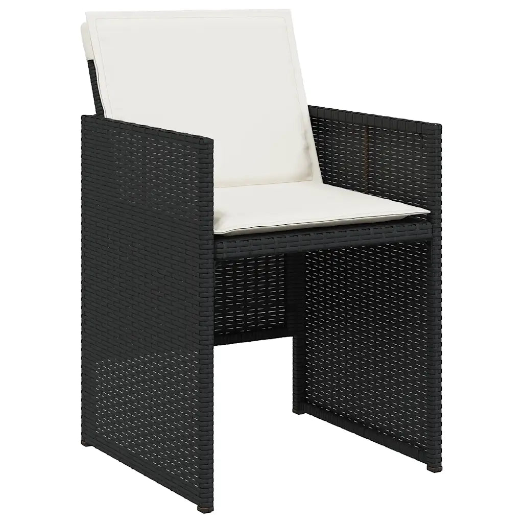 Set da Pranzo da Giardino 11 pz con Cuscini in Polyrattan Nero 3277793