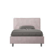 Letto 1 Piazza E Mezzo 130x200 cm con Rete Imbottito in Microfibra Antea Large Glicine