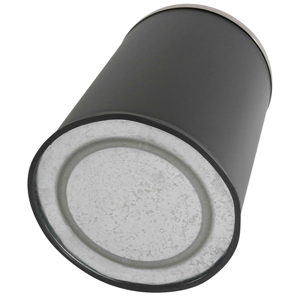 Oviala - Cestino rotondo in acciaio nero opaco da 240 L