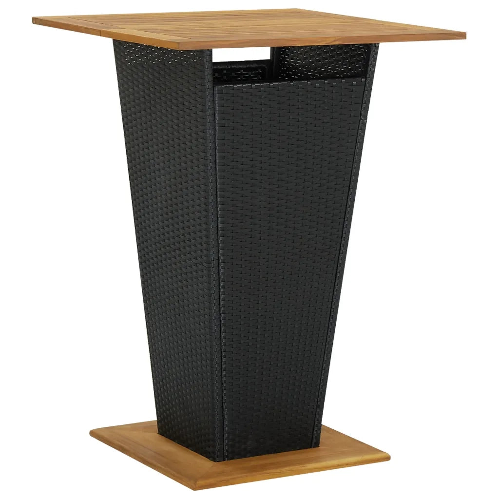 Set da Bar da Giardino 5 pz con Cuscini in Polyrattan Nero 3064860
