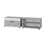 Vicco Parete attrezzata Cemento/Bianco 2 parti