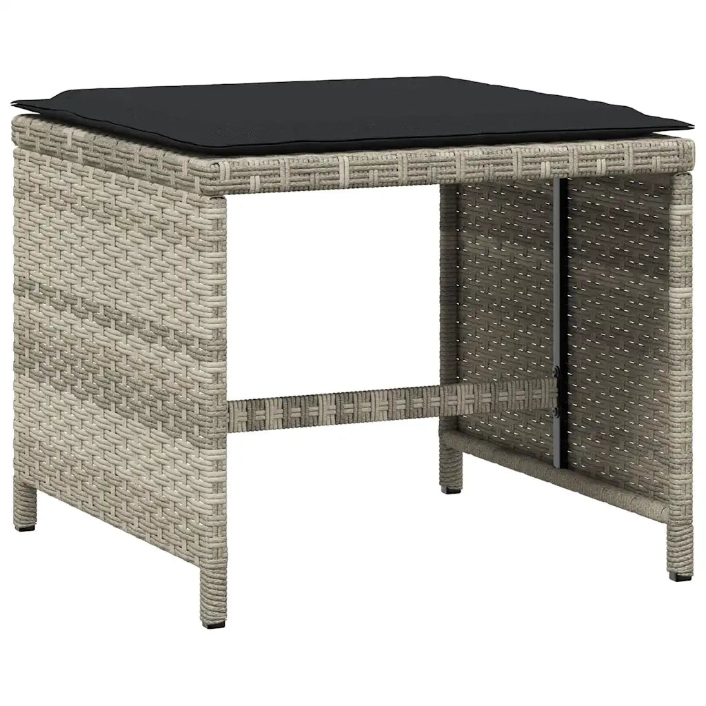 Set Pranzo Giardino 11pz con Cuscini Grigio Chiaro Polyrattan 3211331
