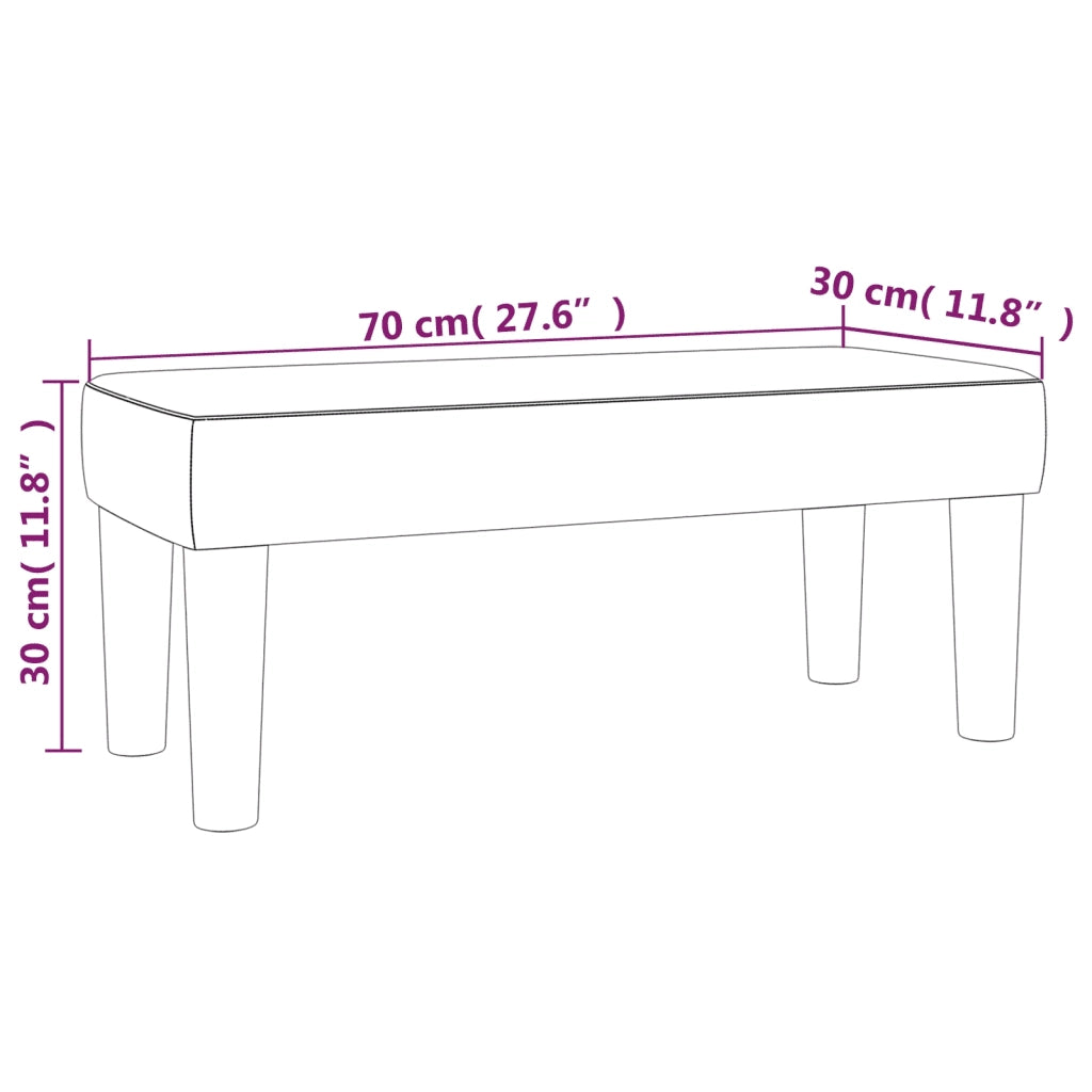 Panca Rosa 70x30x30 cm in Velluto 346643