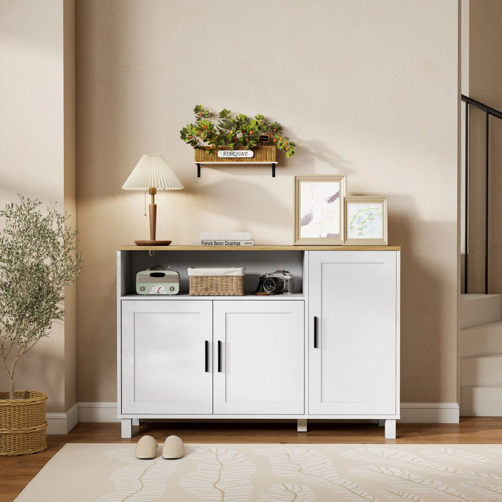 Credenza con ante e cassetti ¨C Minimal ¨C Bianco 110x33x75 cm