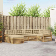 Set di divani da esterno 6 pz Bianco e Beige Poliestere 3390768