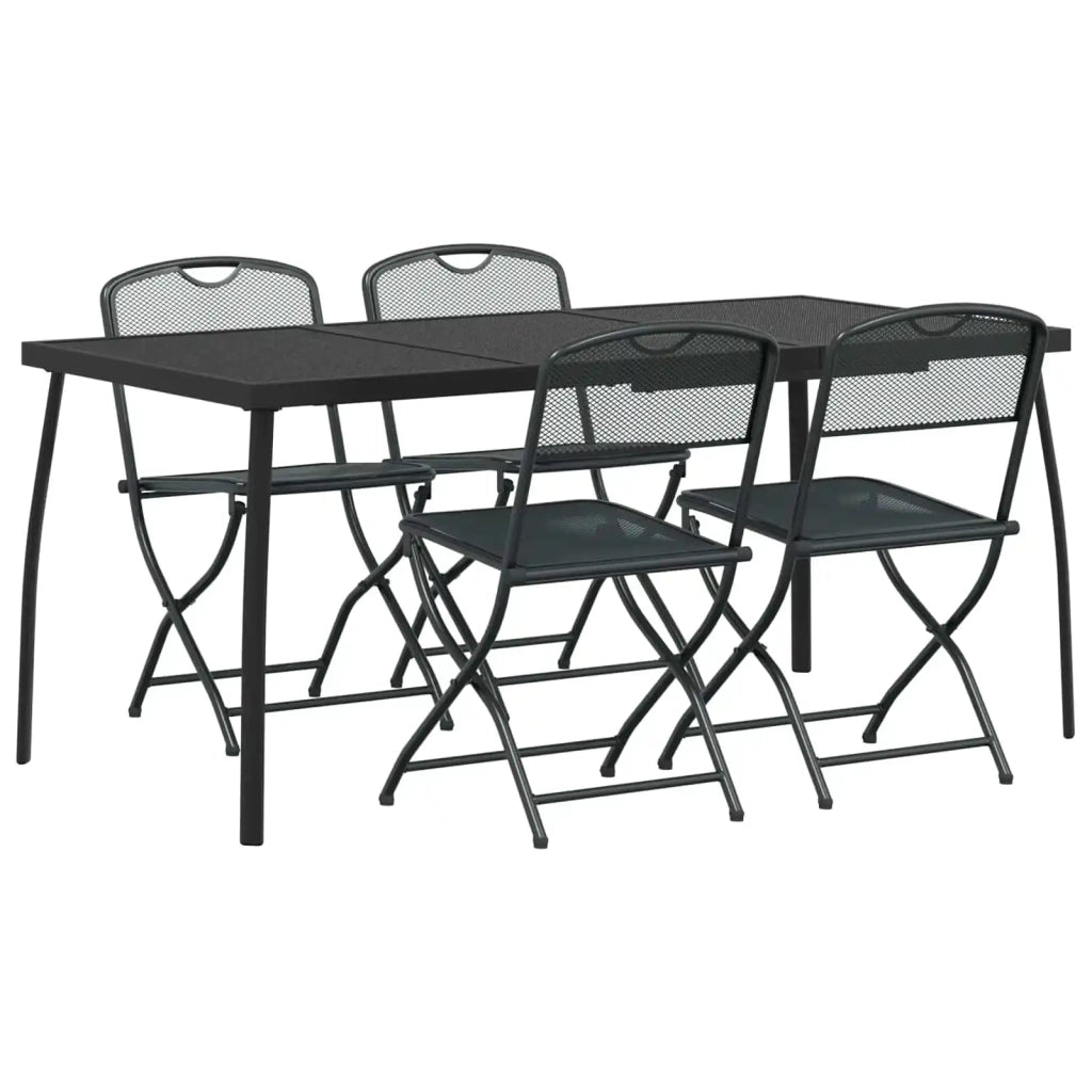 Set di Mobili da Esterno 5 pz Antracite Ferro e Acciaio 3422897