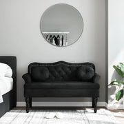 Panca con Cuscini Nera 120,5x65x75 cm Velluto 372145
