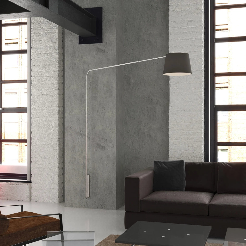 Piantana Contemporanea Corner Metallo Cromo Diffusore Nero 1 Luce E27