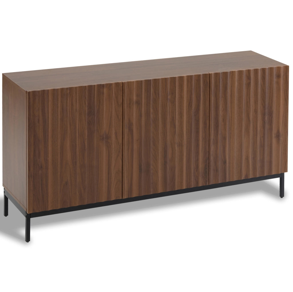 Madia moderna marrone scuro con ante e design ondulato