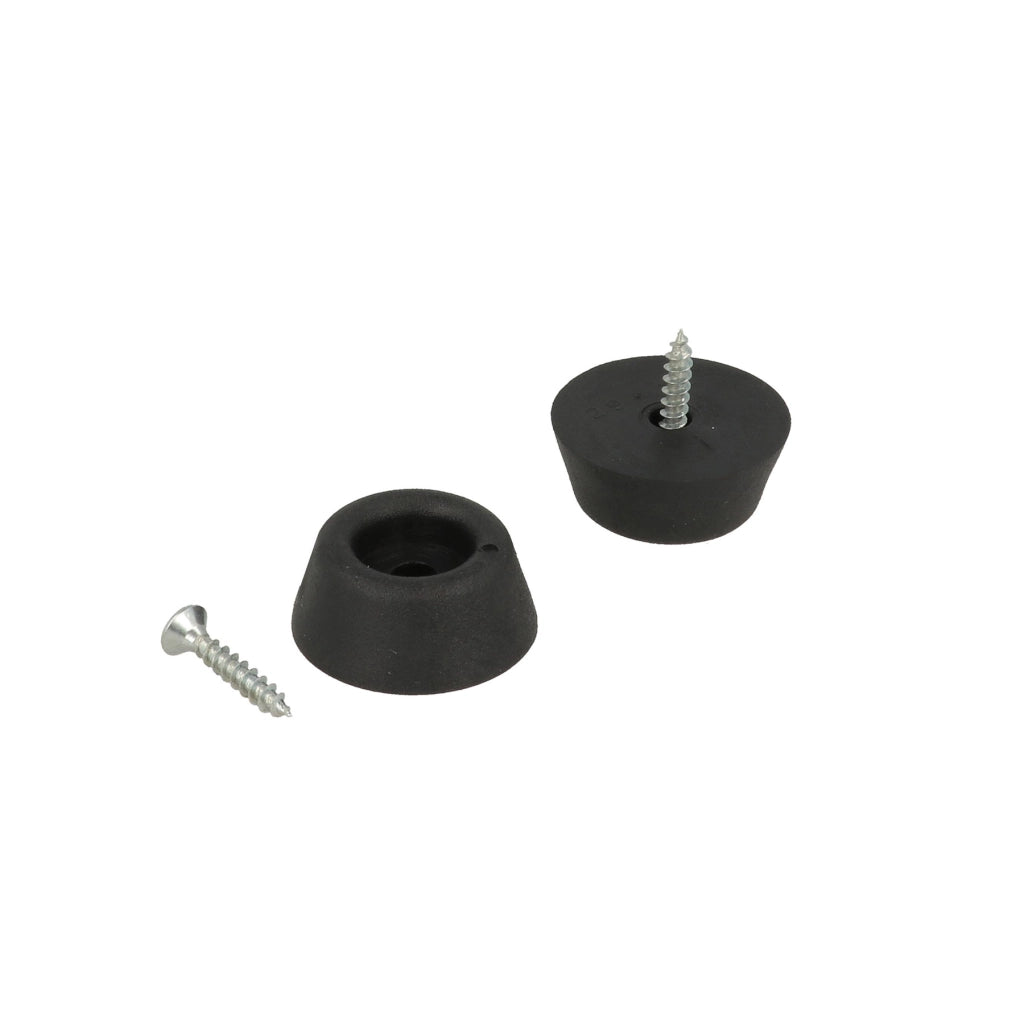 Paracolpi fermaporta con foro e viti Ã˜ 24 mm. 8 pz.