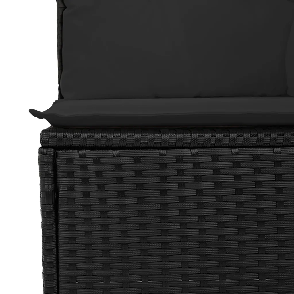 Set Divani da Giardino con Cuscini 7pz Nero Polyrattan 3224900