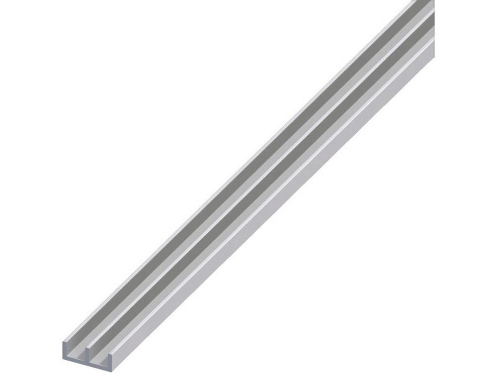 1pz profilo ad uu alluminio argento satinato mm. 10x20x1 mt. 2 cod:ferx.vit53828