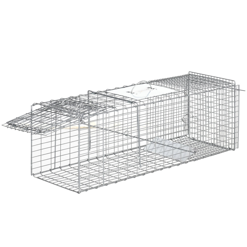 Gabbia Trappola per Animali Vivi Pieghevole ¨C Xylo ¨C 93x31x34,5 cm Argento