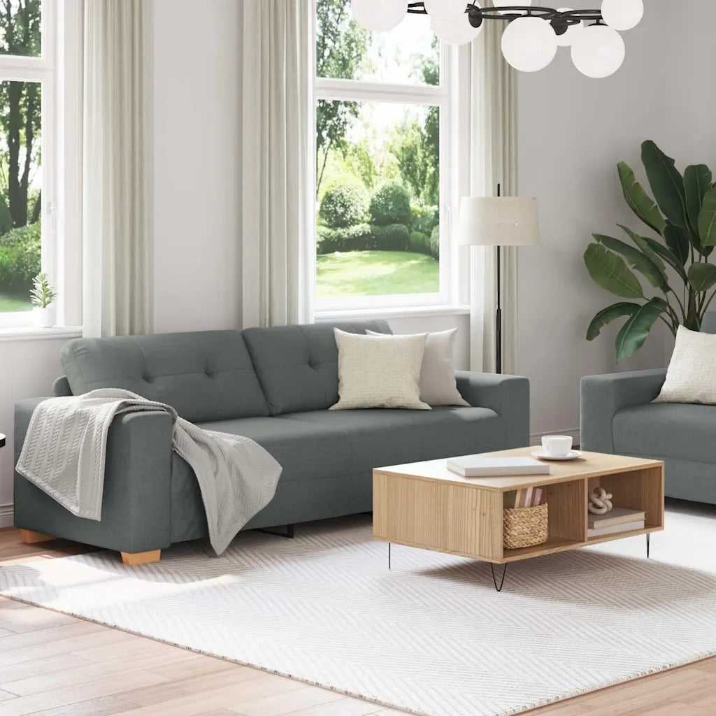 Set divano a 2 pz con Cuscini Tessuto Grigio Scuro 3324711