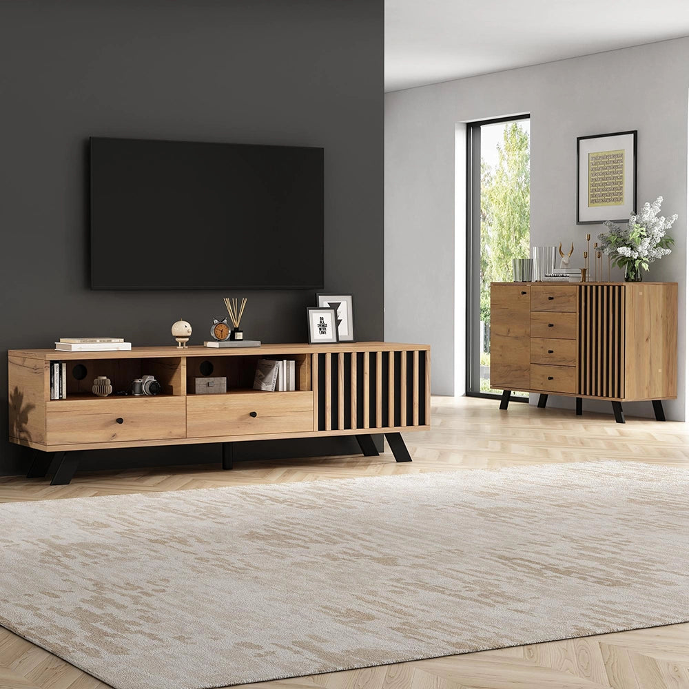 Set salotto - Xylo - Buffet 120cm+TV 150cm 5 ripiani
