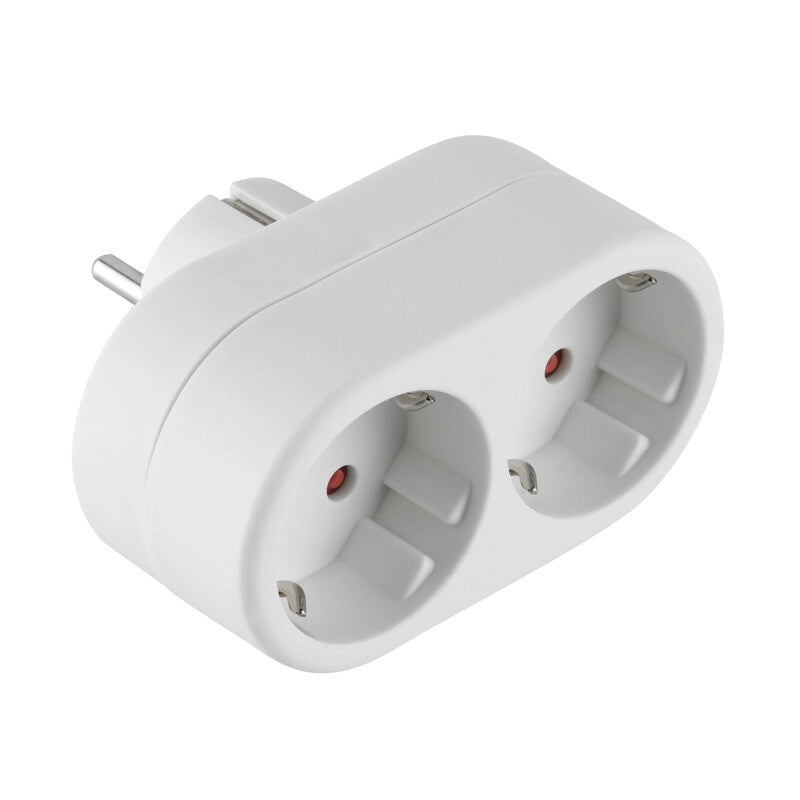 ADATTATORE SPINA SCHUKO A  2 PRESA SCHUKO FRONTALI- 1,0 pz
