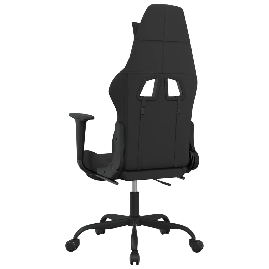 Sedia da Gaming con Poggiapiedi Nero in Tessuto 3143725