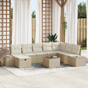 Set Divano da Giardino con cuscino 9 pcs Beige polyrattan 3359440