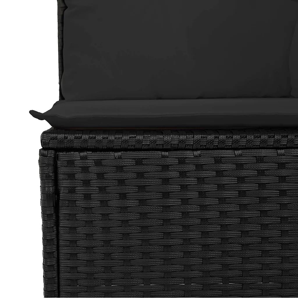 Set Divani da Giardino 10pz con Cuscini in Polyrattan Nero 3269365