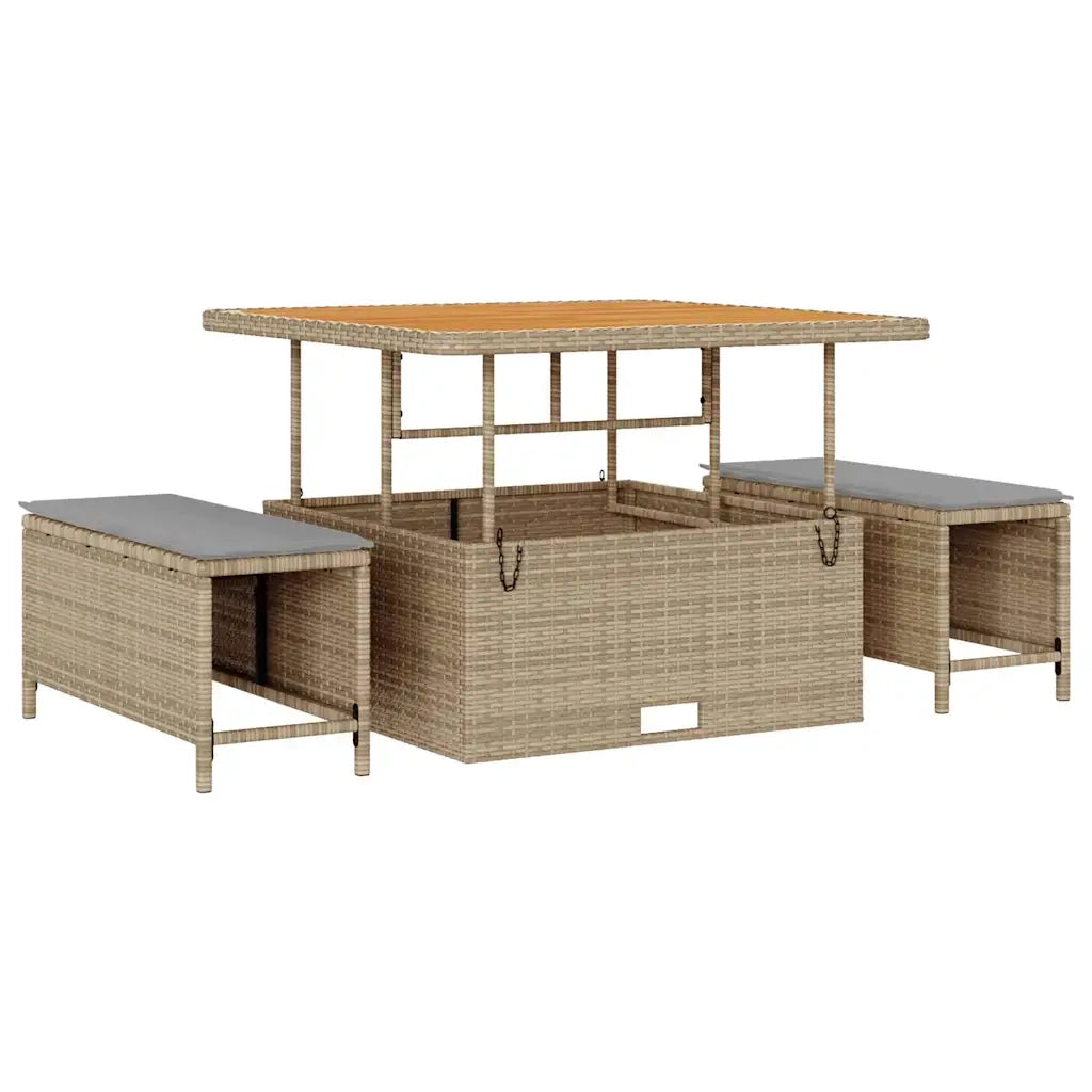 Set Divano da Giardino con cuscino 8 pcs beige e grigio chiaro 3363817