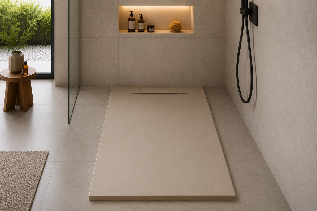 Piatto doccia OPALO 90x140 cm Cuoio griglia Cuoio