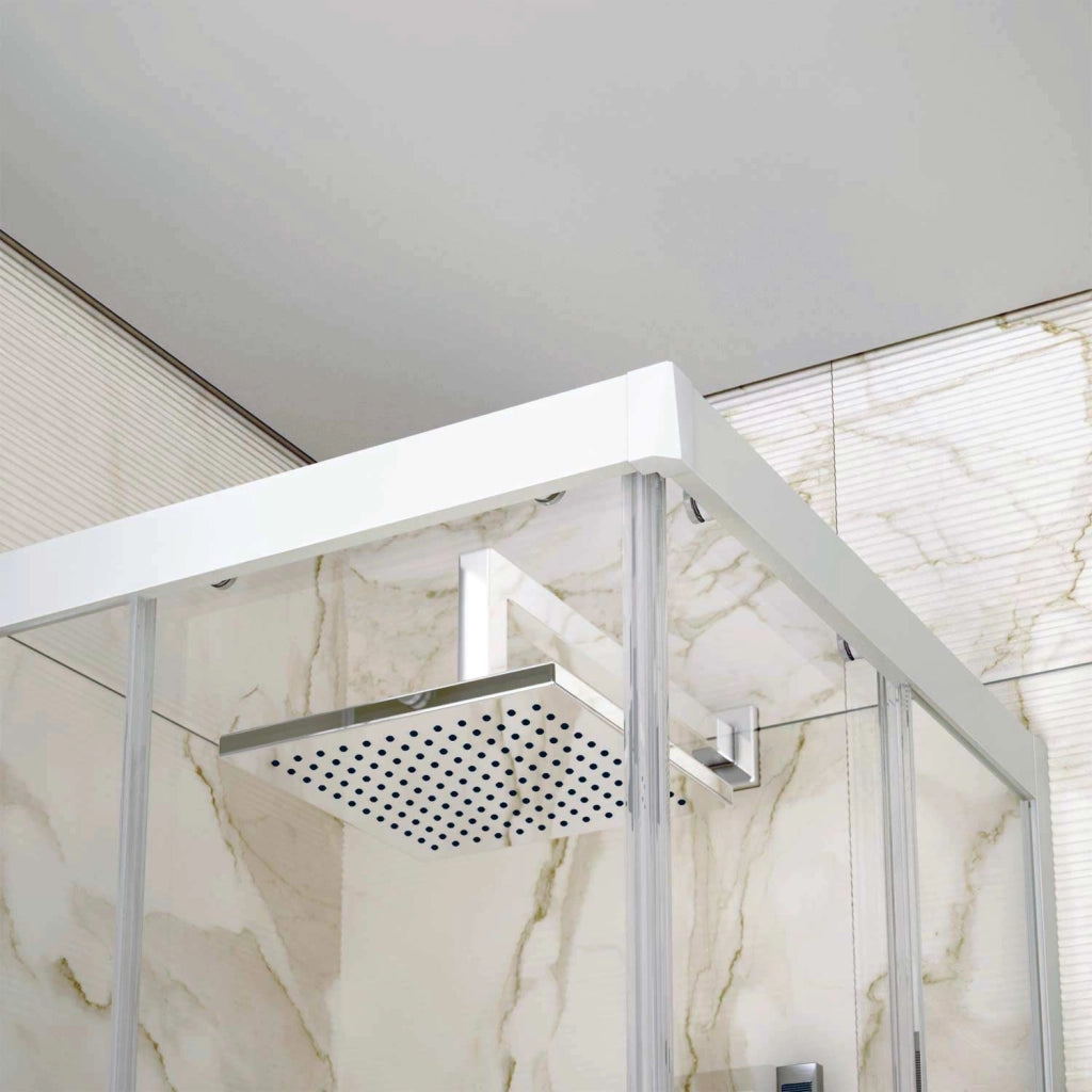 Box Doccia 80x90 CM H 200 Vetro Trasparente Profilo Bianco mod. Lite