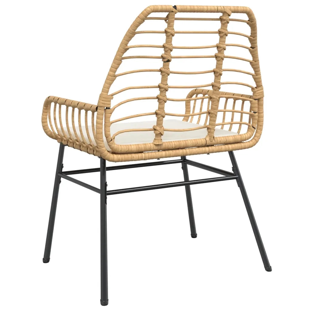 Sedie da Giardino 2pz con Cuscini Marrone in Polyrattan 369094