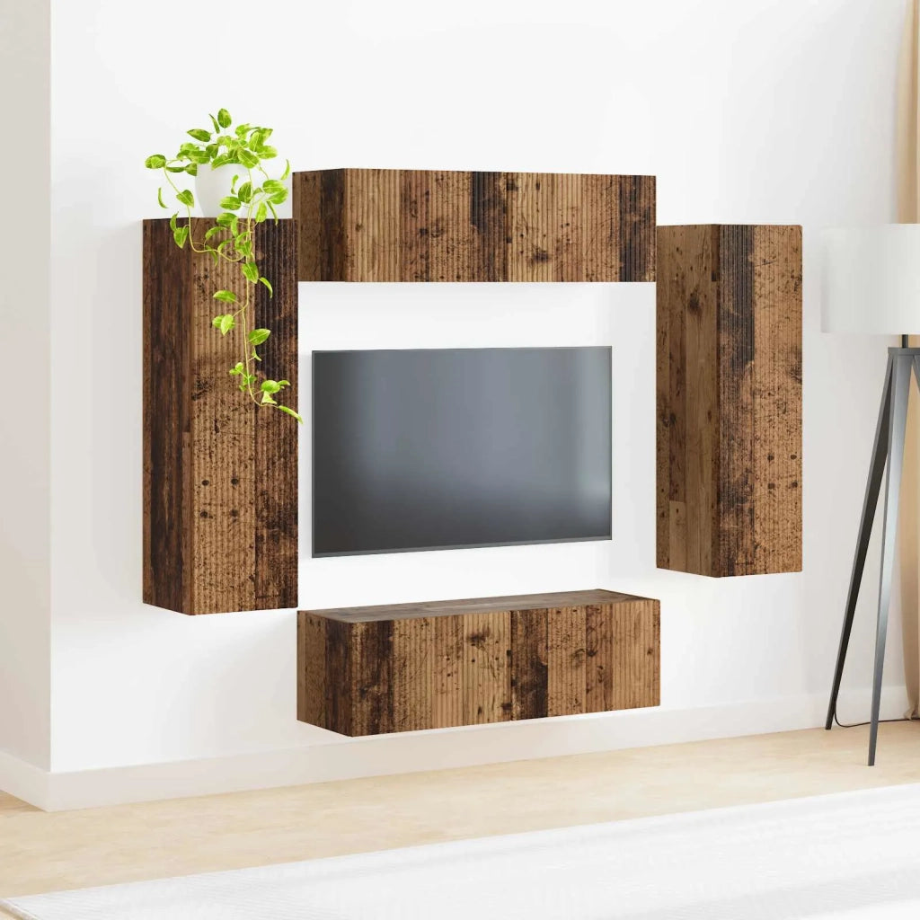 Set di Mobiletto da TV a Parete 4 pcs 29,5 x 31 x 100 cm 3408932