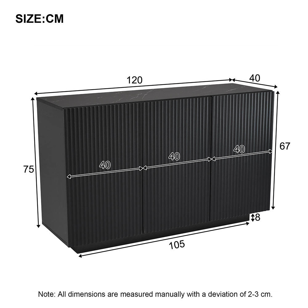 Buffet LED - Xylo - 120cm marmo nero Bluetooth