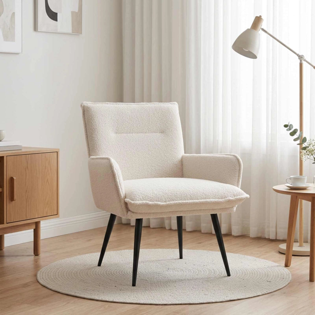 Poltrona Crema Bouclé 42047693