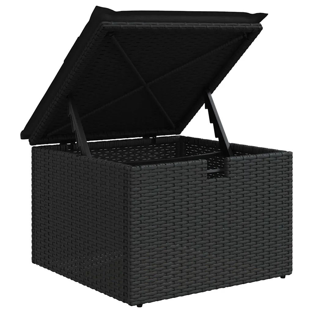Set Divano da Giardino con cuscino 9 pcs Nero polyrattan 3359527