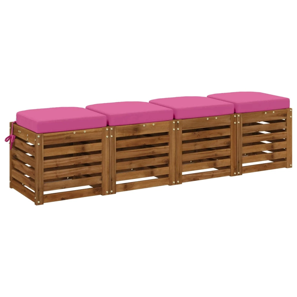 Cuscini per sedile a 4 pezzi SOEST 4 pz 100% Poliestere Rosa 945272