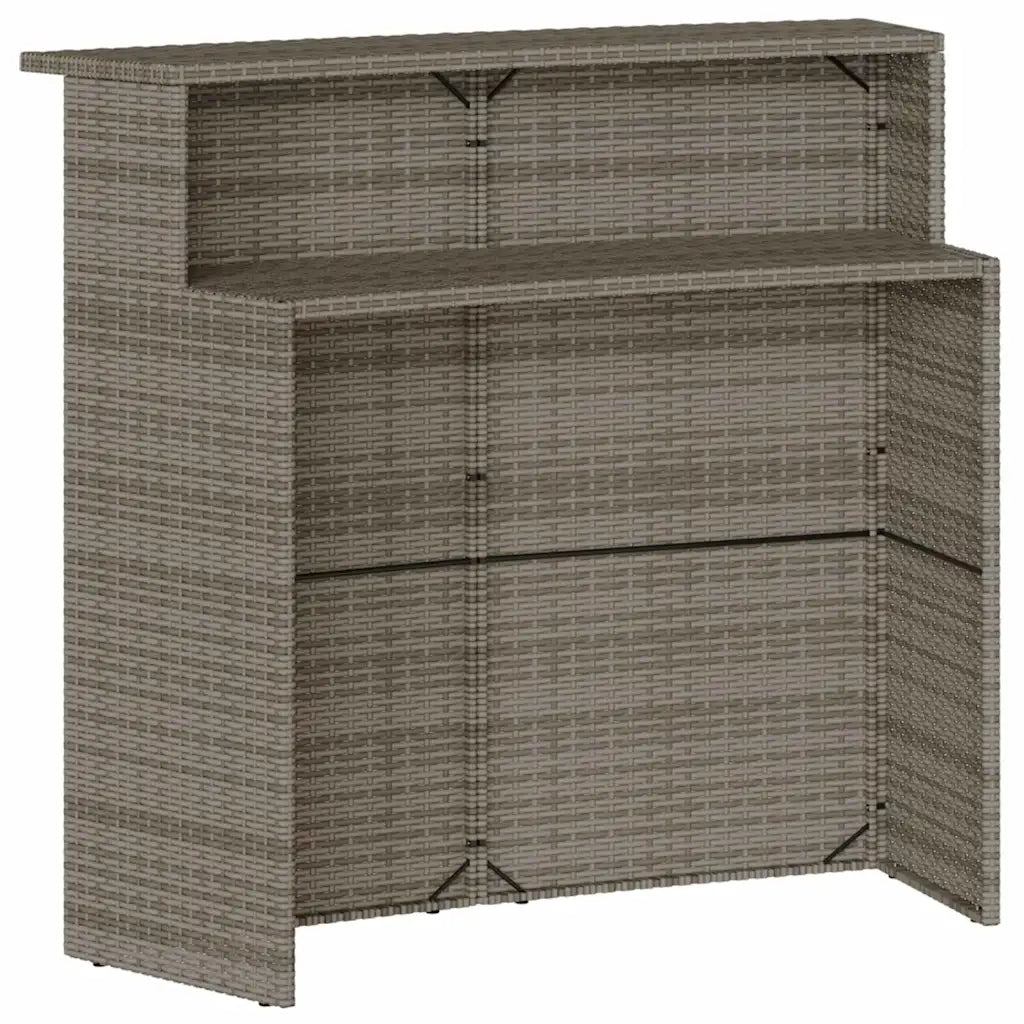 Set Bar da Giardino 3pz con Cuscini Grigio in Polyrattan 3261488