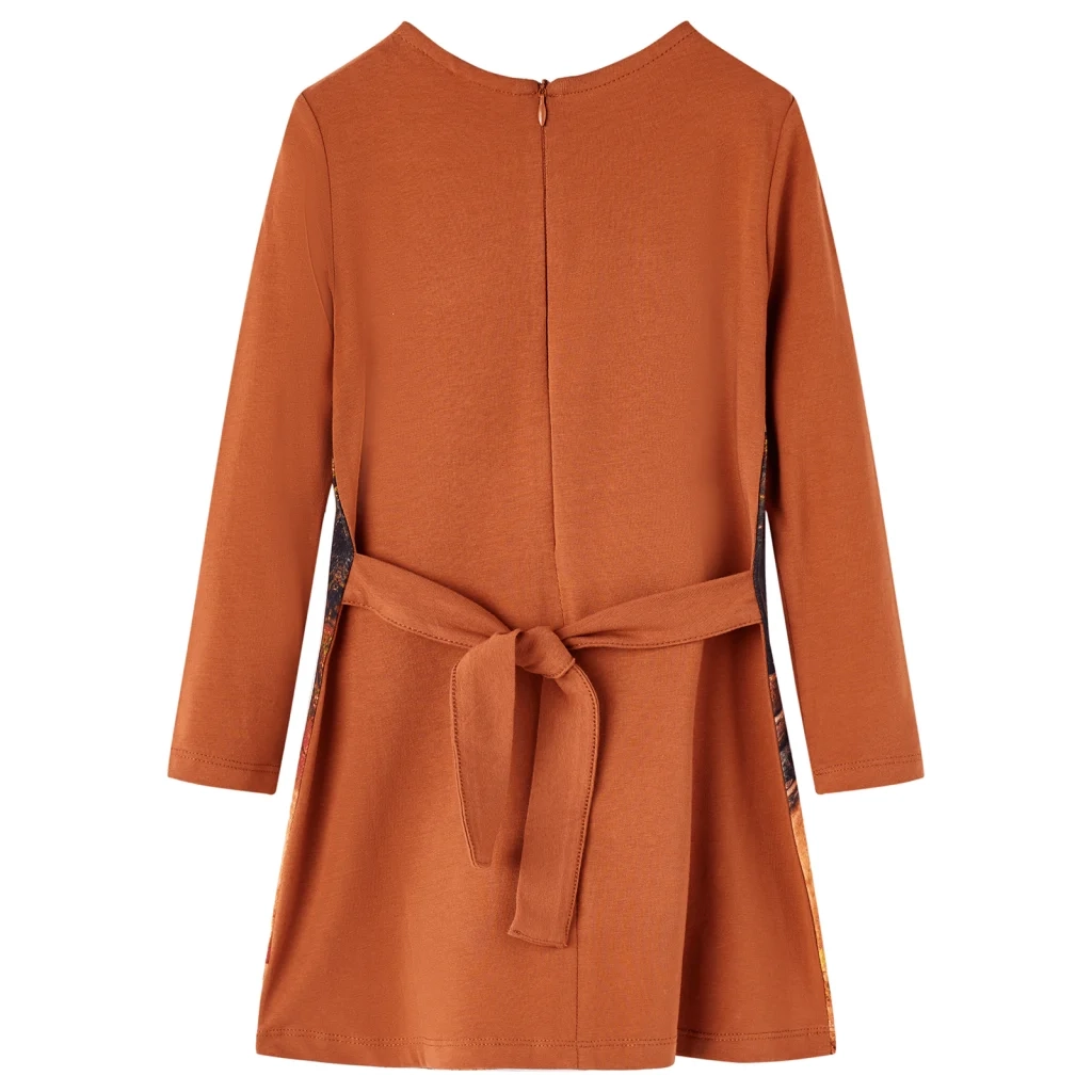 Abito da Bambina a Maniche Lunghe Cognac 128 CFW2525452