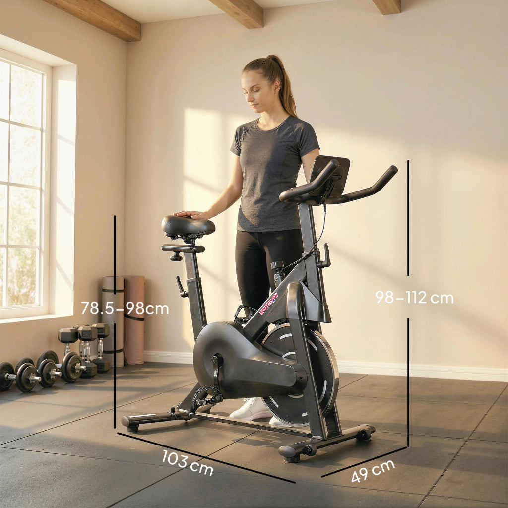 Cyclette Magnetica con Display LCD e Supporto Tablet ¨C Xylo ¨C Acciaio e ABS 103x49x98-112cm Nero