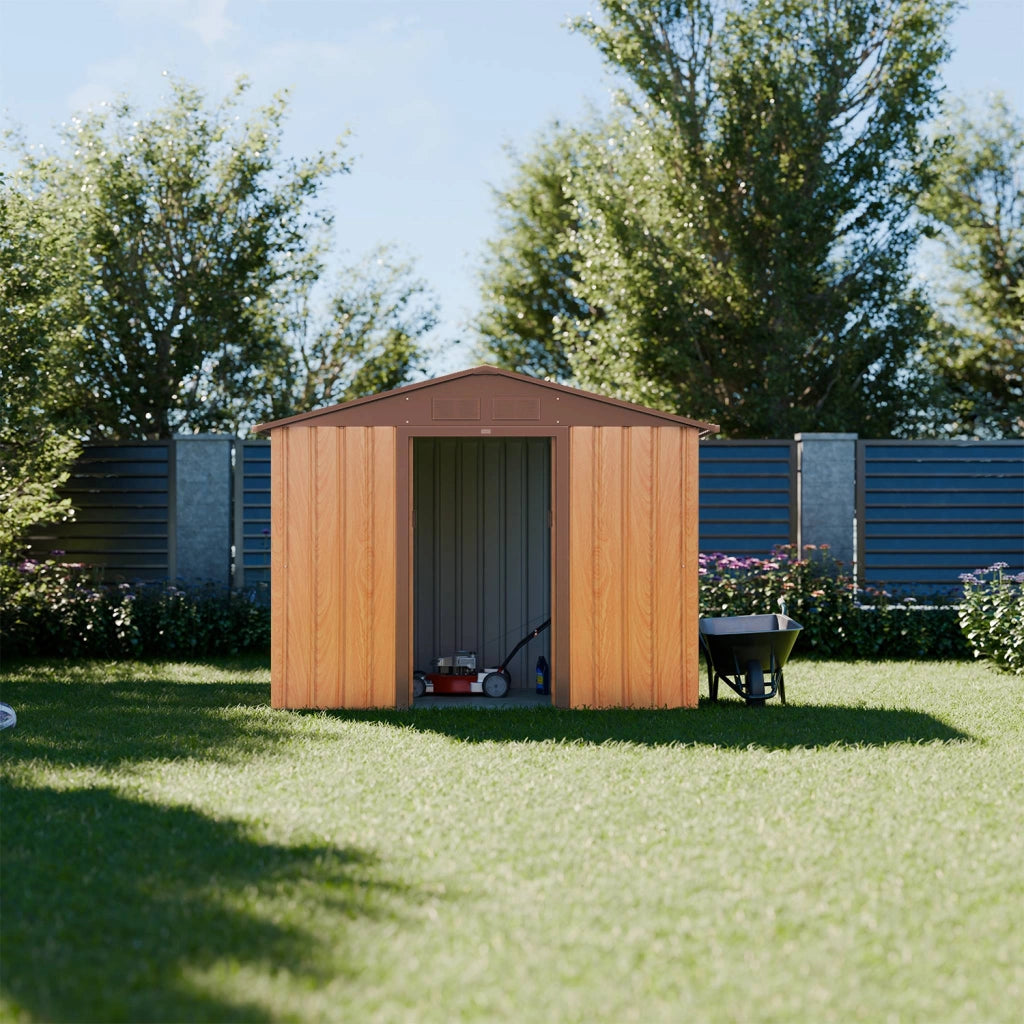 Riparo da giardino 2,71m² con kit di ancoraggio, quercia