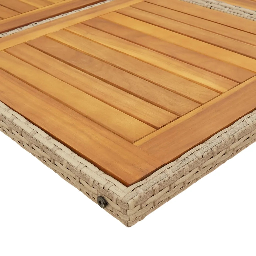 Set da Pranzo da Giardino 9 pz con Cuscini Beige in Polyrattan 3277695