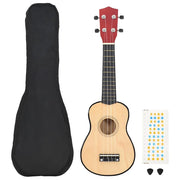 Set Ukulele Soprano con Borsa per Bambini Legno Naturale 23 70151