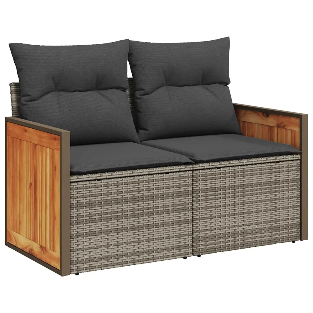 Set Divano da Giardino 6 pz con Cuscini Grigio in Polyrattan 3328152