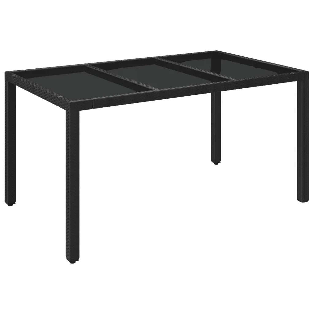 Set da Pranzo da Giardino 7 pz Nero con Cuscini in Polyrattan 3212631