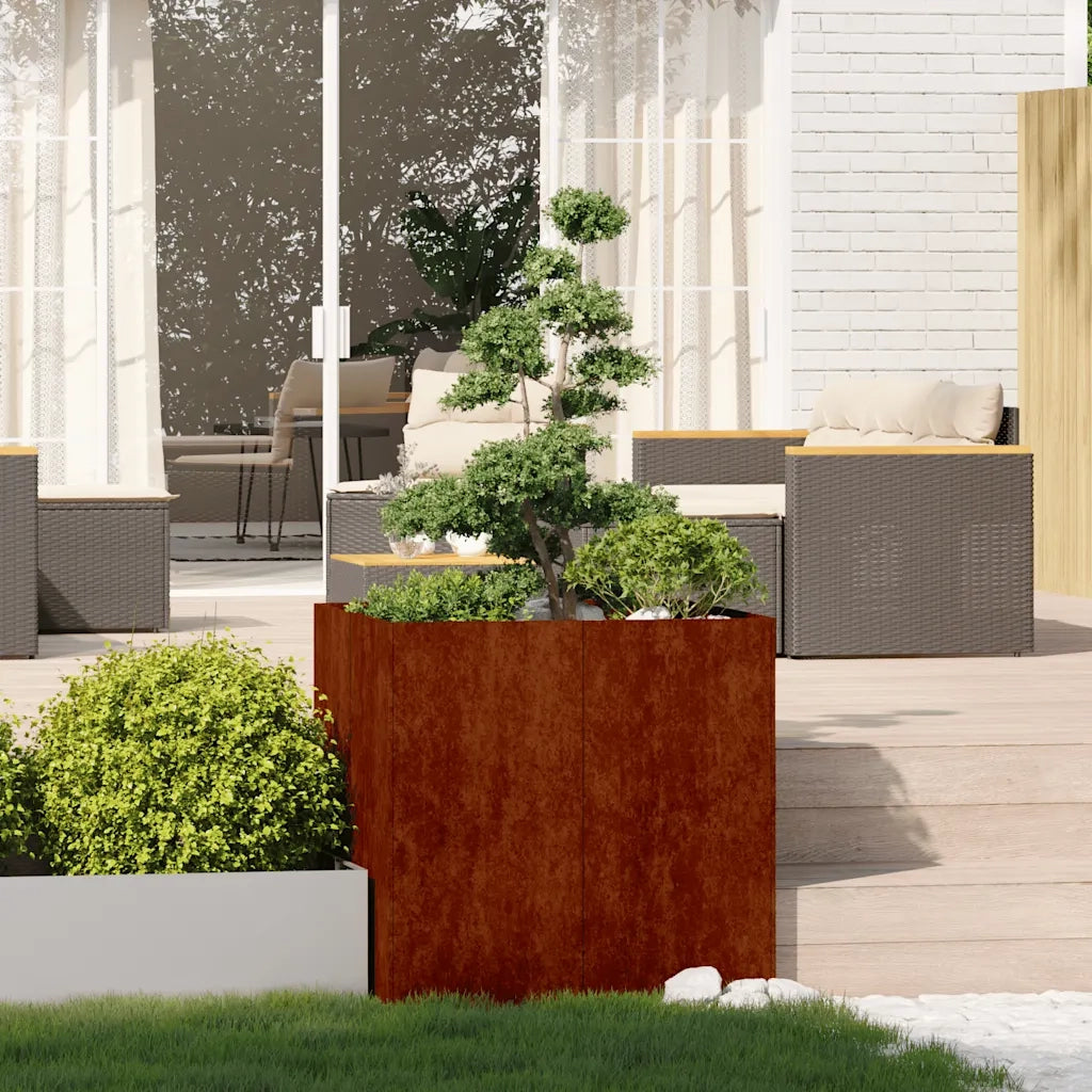 Fioriera Arrugginita 80x80x80 cm in Acciaio Corten 860786