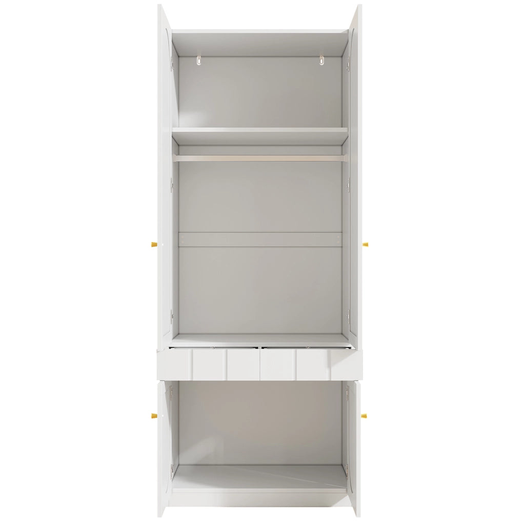 Set Armadio 2 Ante e Vetrina ¨C MINIMAL ¨C Bianco, 80x50x200 cm