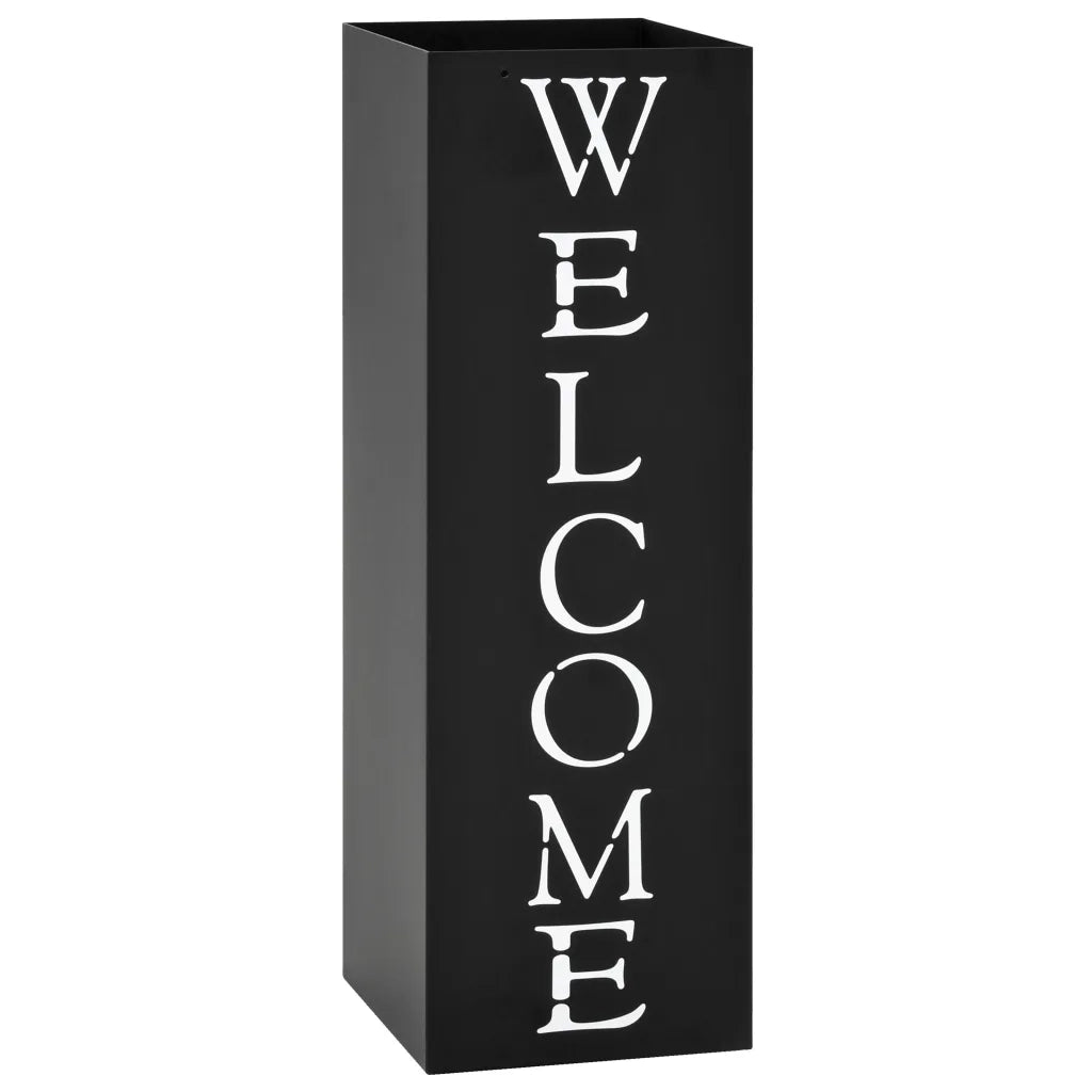 Porta Ombrelli Welcome in Acciaio Nero 246796