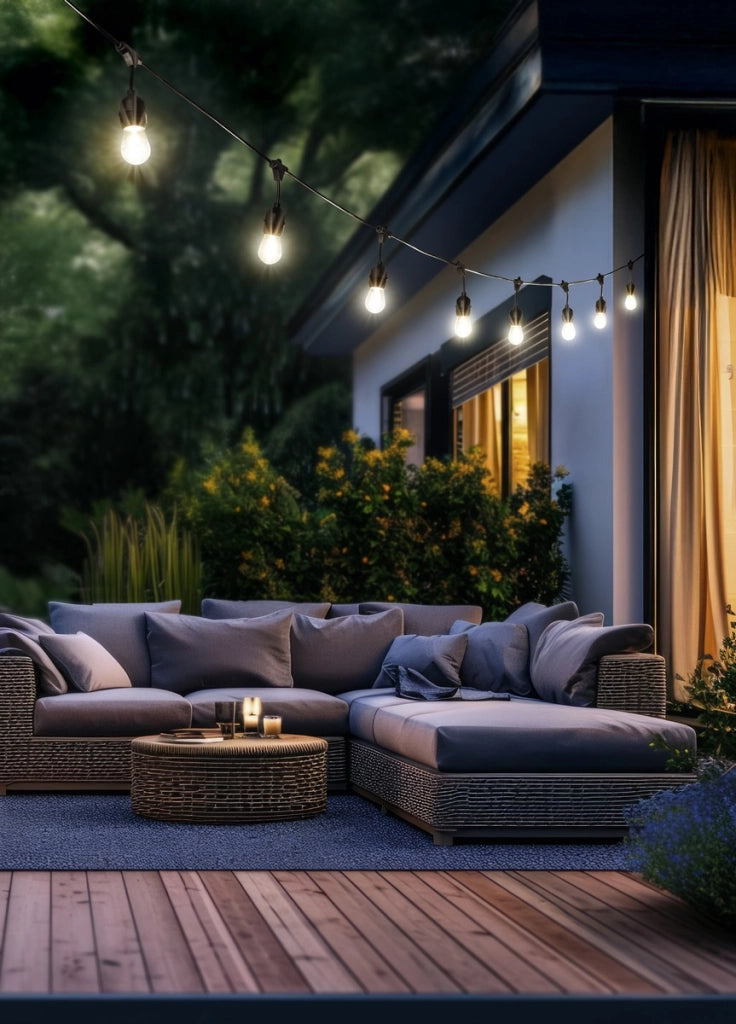 Ghirlanda da giardino loft CHAIN 10xE27 nera IP44 RL