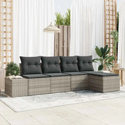 Set Divano da Giardino 5 pcs Grigio chiaro polyrattan 3355691