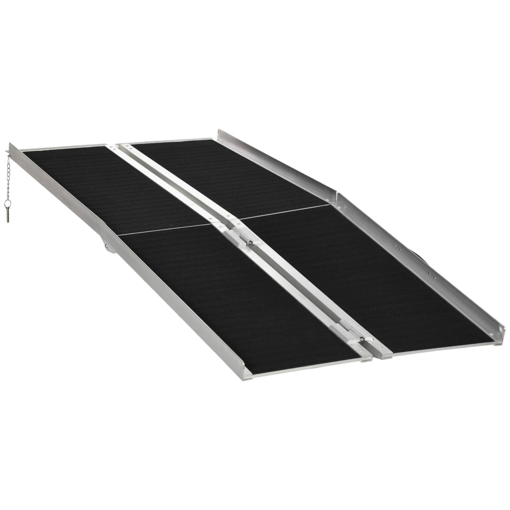 Rampa Pieghevole per Sedia a Rotelle ¨C Xylo ¨C Alluminio Antiscivolo 183x73.5cm Nero