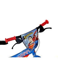 Bicicletta per bambini SUPERMAN 16 Pollici, adatta a bambini tra i 5 e i 7 anni, per altezza tra 105 e 135 cm, con borraccia