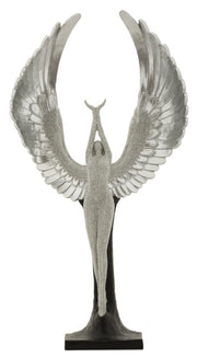 Statuetta Sparky 26x9x48 cm in Resina Argento e Nero